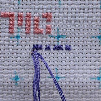 Put your needle into the remaining, unstitched hole