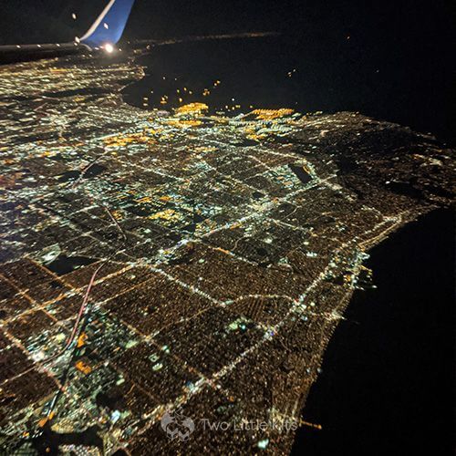Ariel view of Los Angeles at night