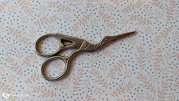 Scissors type - classic embroidery Crane/Stalk