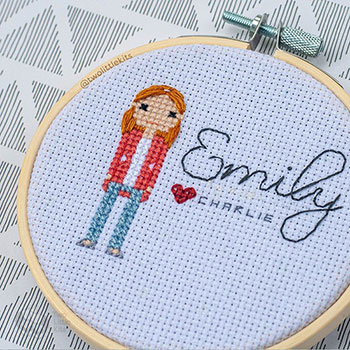 Stitch people portrait of Emily