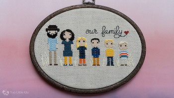 Graphic from Recent Finished Piece - 'Our Family' Stitch People Portrait