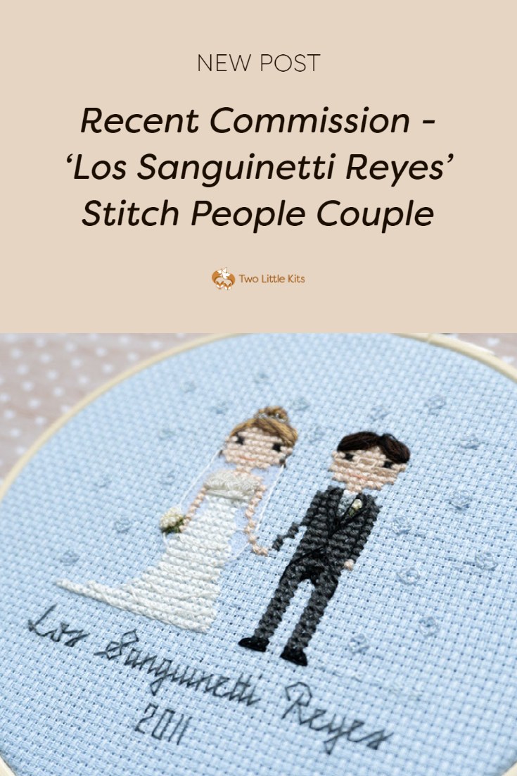 Mid-way through December, I did a giveaway on Instagram to celebrate hitting 2,000 followers. The winner this time around asked me if I would be willing to stitch her and her husband on their wedding day instead of her family as they are now. 