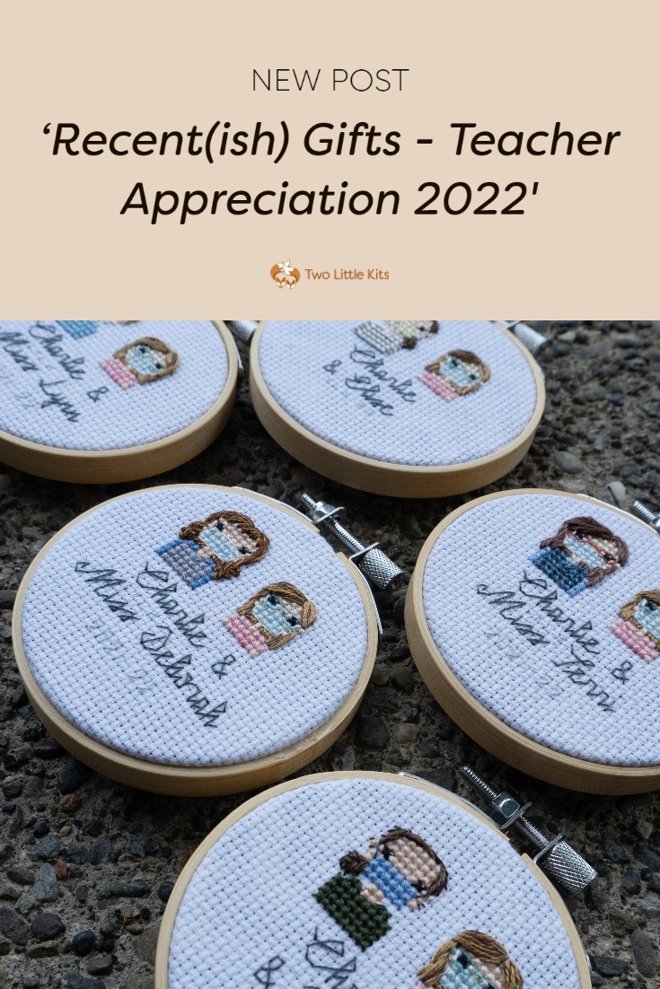I swear, I made teacher appreciation week gifts this previous school year..! If you're new around here, you may not know that the past few years I have stitched up stitch people portraits for my own kids teachers and therapists as a special, personalised 