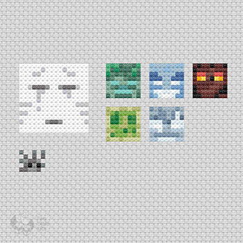 A digital representation of cross-stitch of a Minecraft work-in-progress
