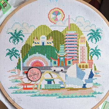 Coming to an end with Pretty Little LA cross-stitch pattern.