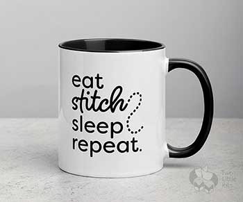 'Stitch Repeat' Ceramic Mug 